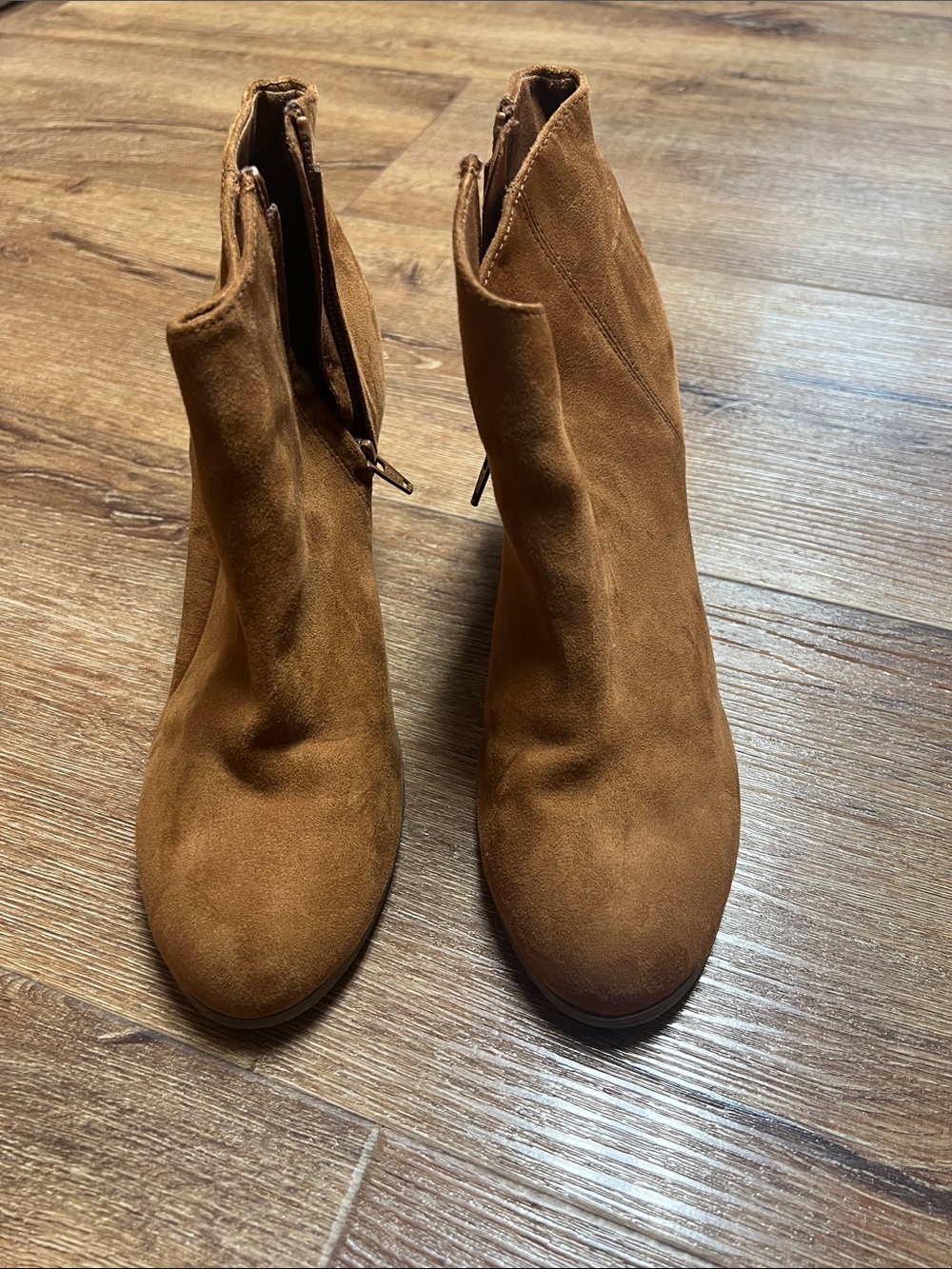 Old Navy Tan Suede Ankle Booties